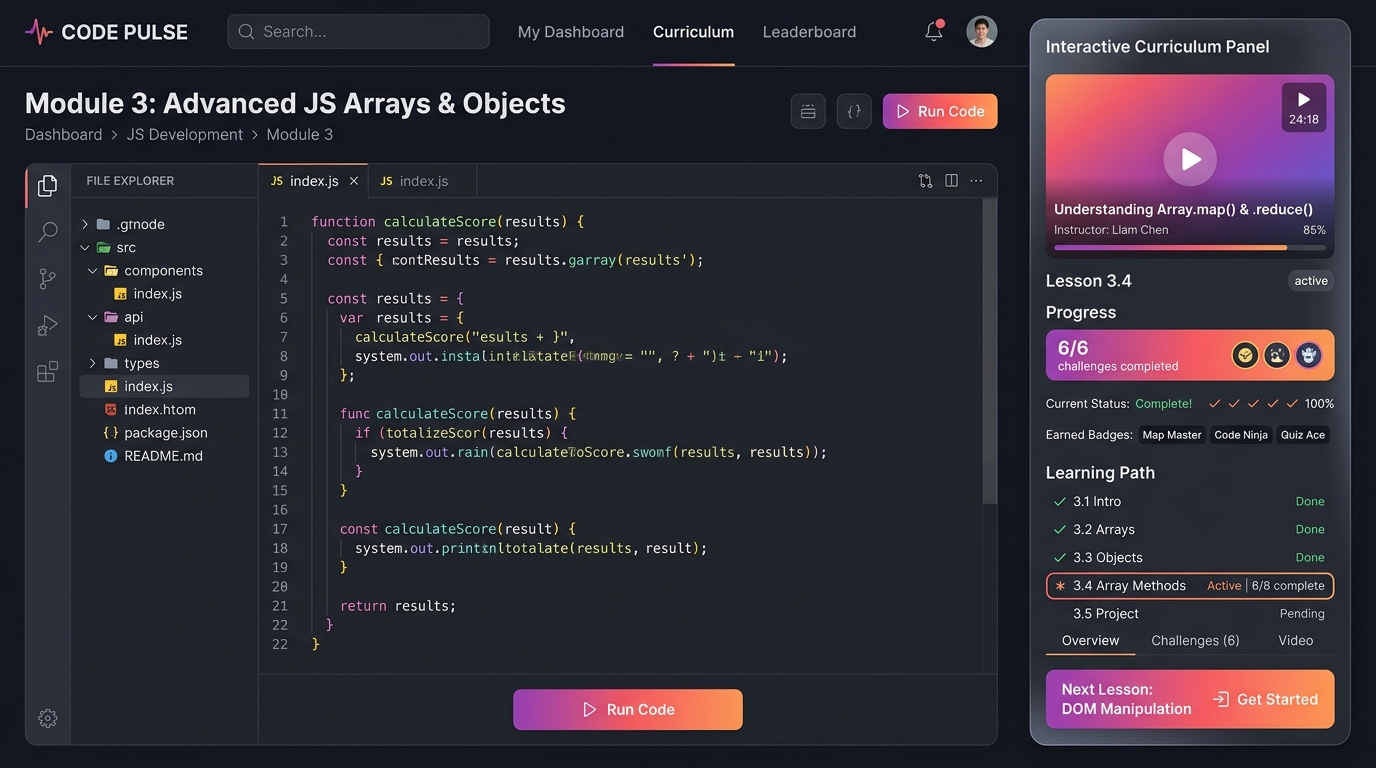Interactive Learning Environment product interface